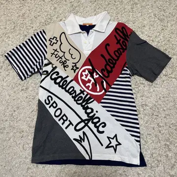 CASTELBAJAC 멀티 컬러 피케 셔츠 사이즈 4