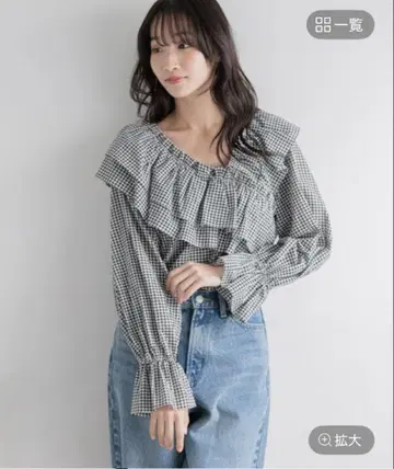 LOWRYSFARM 아지메 프릴 개더 블라우스