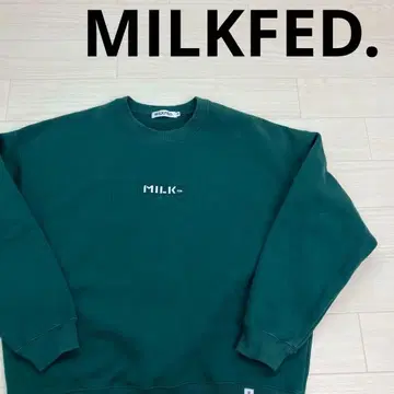 MILKFED. 밀크페도 자수 바 로고 맨투맨