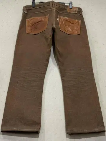 SKULL JEANS 스컬진스 가죽 절개 데님 팬츠 일본제