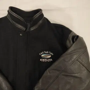 CANADA SPORTSWEAR 블랙 가죽 바시티 자켓 캐나다제