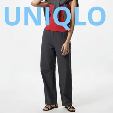UNIQLO 저지 카프 팬츠 길게 다크 그레이