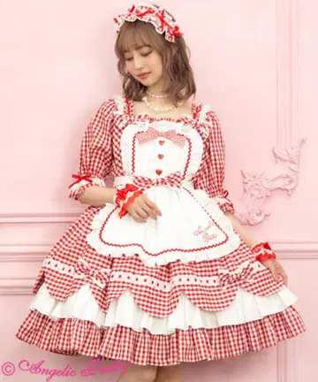 새상품급 HeartCafeOPset 빨간색 AngelicPretty