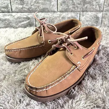 새상품급 SEBAGO 세바고 데크 슈즈 가죽 EU41 베이지 가죽끈