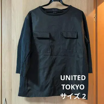 UNITED TOKYO 7부 소매 티셔츠 사이즈 2 블랙
