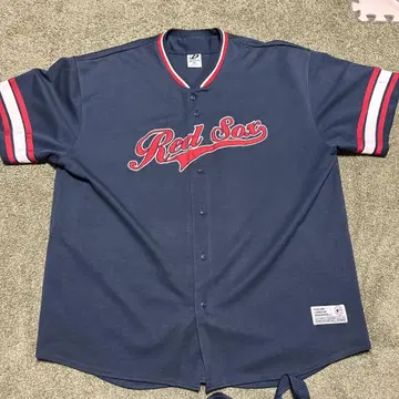 Red Sox 버튼업 셔츠 유니폼 반팔 3XL 네이비