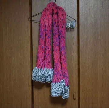 손뜨개질 핑크와 그레이 레그 워머 150cm
