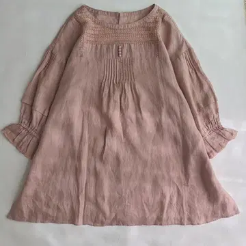 [ 새상품급 ] ROSE TIARA 빅 사이즈 블라우스 린넨 레이스 턱