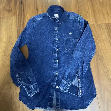 LACOSTE LIVE 다크 블루 데님 셔츠