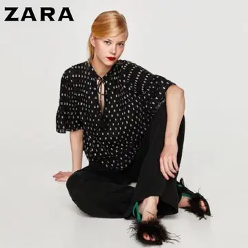 ZARA TRF 도트 프린트 블라우스