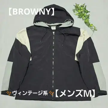 [ BROWNY ] 컬러 블록 후드 부착 나일론 자켓 [ 남성용 M ]