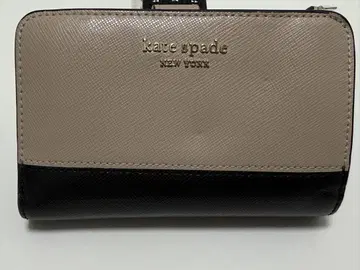 kate spade 접이식 지갑 베이지 블랙 바이컬러