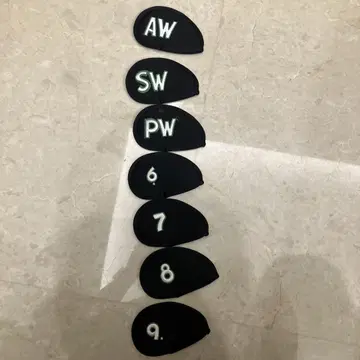 아이언 골프헤드커버 세트 블랙 AW SW PW 6 7 8 9