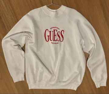 [레어 USA제] GUESS 빈티지 맨투맨 로고 90s XL 화이트