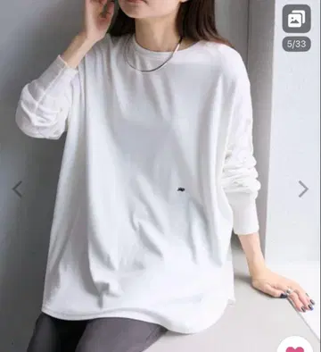 퓨어세신 새상품급 다용도 레이어드 티셔츠 화이트