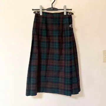 새상품급 오닐 오브 더블린 x Dessin 체크 롱 플리츠 스커트