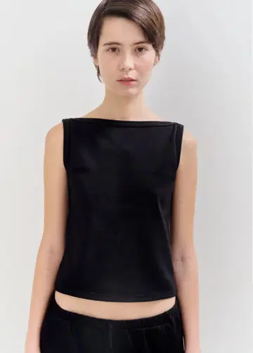 draw drawers Cotton Boat Neck Tanktop