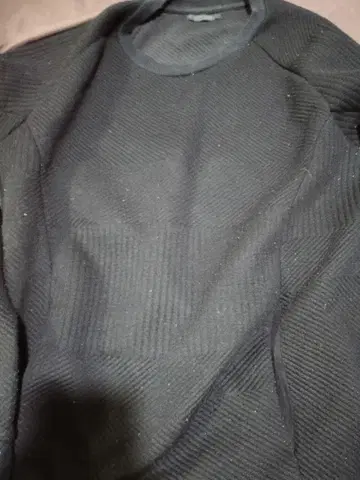 블랙 리브 크루넥 스웨터