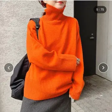 spick and span 울 캐시미어 터틀넥 풀오버 레드