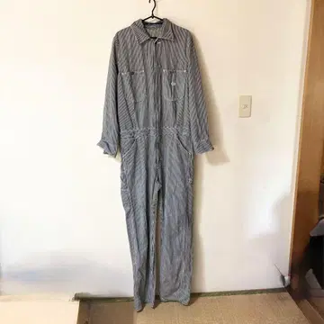Lee 데님 올인원 작업복 LM4213 스트라이프 네이비
