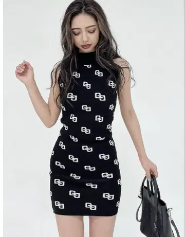 GYDA 제이다 GG PATTERN 아메스리 니트 원피스 블랙