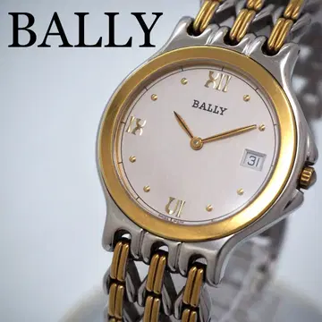 281 BALLY 남성용 시계 데이트 실버 골드 그레이지