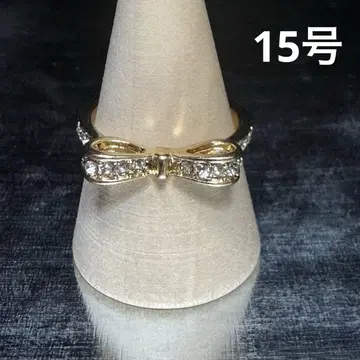 빈티지 패션 반지 골드 15호 리본 반지 반짝반짝