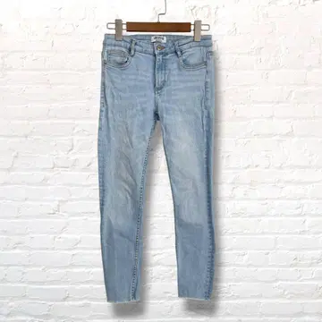 ZARA trf 스키니 스트레치 데님 팬츠 라이트 블루 컷오프 M