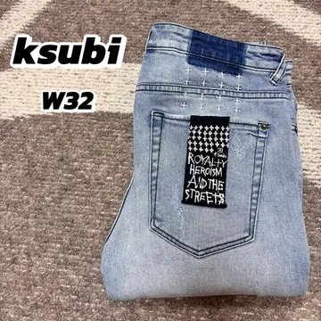 [ Ksubi ] 스비 데미지 가공 블랙 택 포함 W32