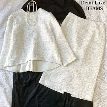 Demi-Luxe BEAMS 백 플레어 트위드 셋업 정가 4.1만