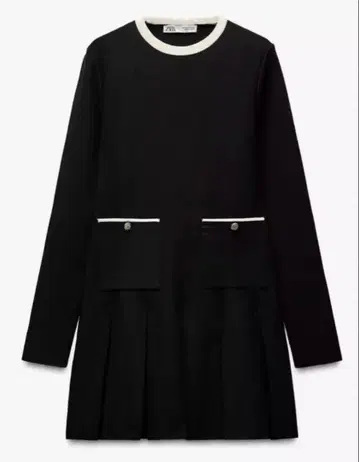 ZARA 미니 기장 플리츠 니트 원피스 블랙