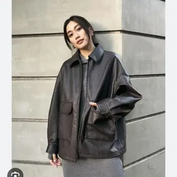 MOUSSY 인조 가죽 빅 자켓 FREE 다크 브라운