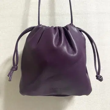 [ 새상품급 ] ESLOW 드로우 스트링 숄더백 복조리 퍼플