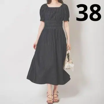 31 Sons de mode 블랙 데님 반팔 원피스 성숙 캐주얼 M
