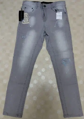 REGT 데미지 가공 그레이 데님 팬츠