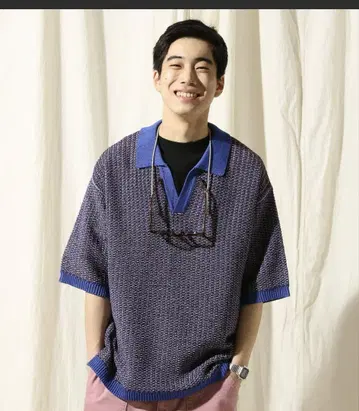 Niko and - 스키퍼 자카드 니트 피케 셔츠