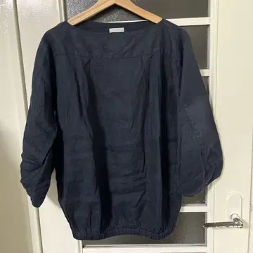 fog linen work 네이비 7부 소매 셔츠