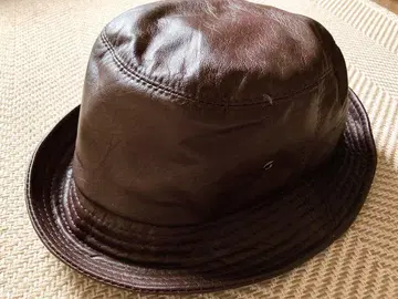 미사용 양가죽 천연 가죽 브라운 가죽 버킷 햇 58cm부터 59cm