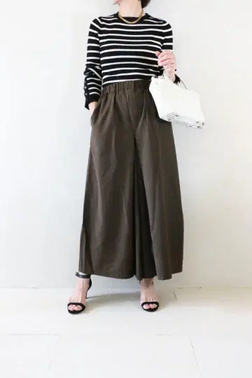 보더 x 롱큐롯 팬츠 코디