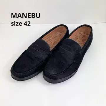 새상품급! MANEBU 마네부 로퍼 42 송치가죽 블랙