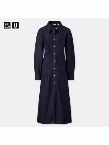 UNIQLO U 데님 롱 셔츠 원피스 (긴팔)