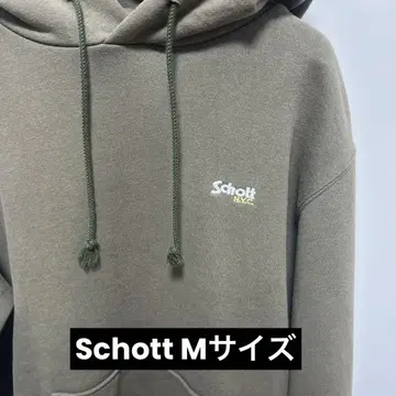 [ 컨디션 최상 ] Schott 올리브 후디 원 포인트 후드티 M 사이즈