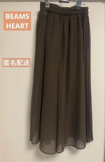 BEAMS HEART 쉬폰 플리츠 와이드 팬츠