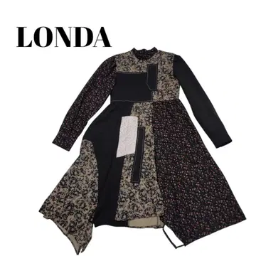 [ 새상품급 ] LONDA 원피스 꽃무늬 패치워크 비대칭