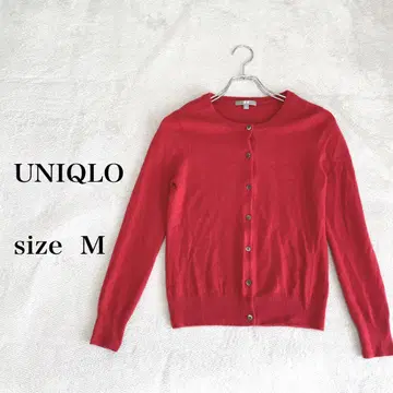 UNIQLO 캐시미어 100% 빨간색 가디건 M