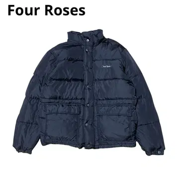 Four Roses 다운 자켓 페더 스탠드 카라 블랙 [ F ]