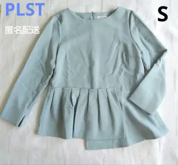 플라스테 티어드 블라우스 비대칭 페플럼 플리츠 S