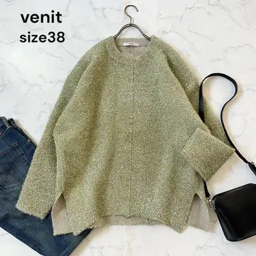 새상품급 venit 메탈릭 샤기 풀오버 니트 [ F ] 골드