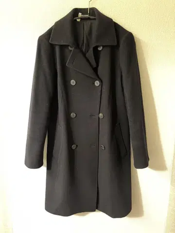 꼼 쁘아 쁘아 쁘아 블랙 더블 브레스트 롱 코트 9호