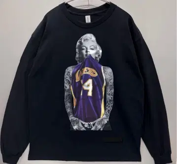 남녀 공용 소수 입고! LAKERS x 마릴린 먼로 긴팔 T셔츠/블랙